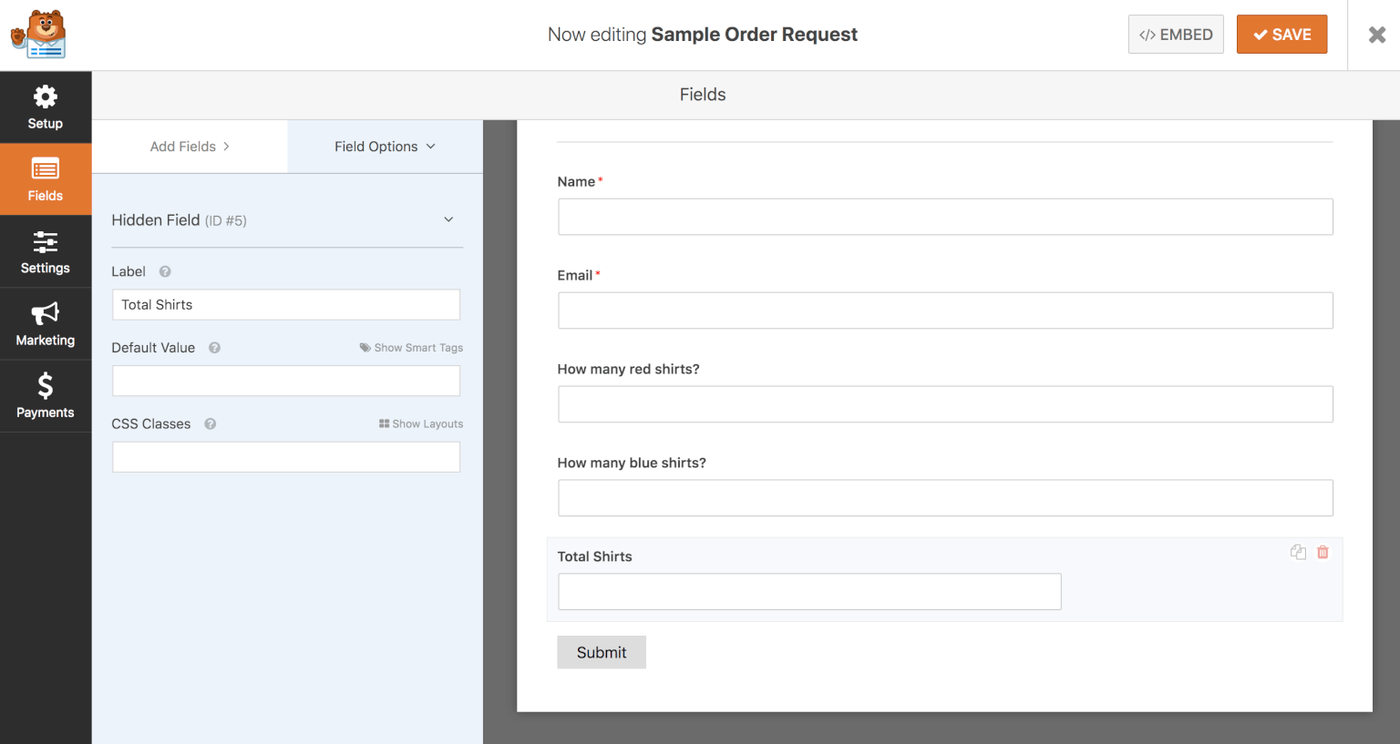 Wp form backend