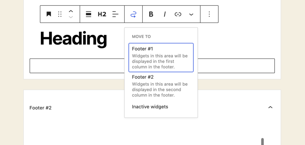 Block based Widget Areas